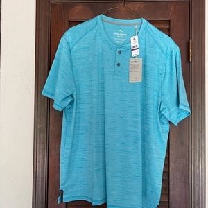 NWT Tommy Bahama Island Zone Henley moisture wicking quick drying UPF 30
